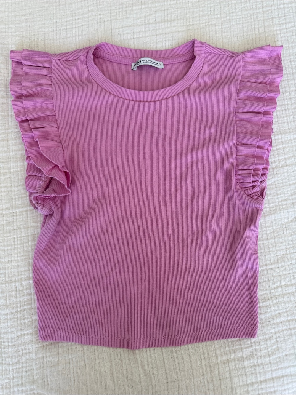 Zara Pink Ribbed Top